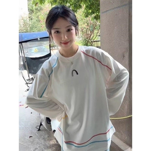 美式高街解构工艺速干长袖T恤衫男女款防晒上衣户外运动骑行服潮图片