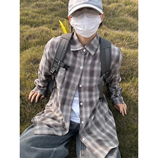 2025春夏新款提花格子长袖衬衫高品质格子衬衫复古外套CS255-P45，男装衬衫，星座301C-5