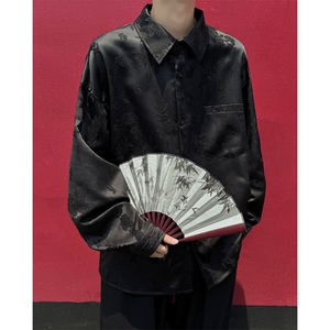2026春季新中式纹理感提花衬衫男港风高级感外套C2540-特P35控68图片