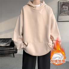 8XL-M连帽卫衣硬挺连帽卫衣男美式复古重磅帽衫加绒外套WY9105P68，男装卫衣，电商B238