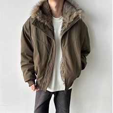 美式复古宽松座山雕毛领棉服外套男冬季加厚夹克棉衣M90888-P125，男装夹克，星座1008