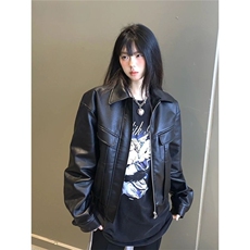 美式复古短款皮衣外套机车皮夹克PY3323，男装夹克，星座208-5