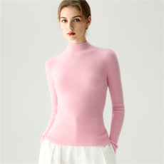 2025年秋季时尚百搭通勤简约休闲抽条半高，女装羊绒衫，戎禾素