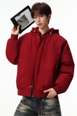 新款冬季大码羽绒棉服棉袄连帽假两件韩版宽松外套A436-2583-P95，男装棉衣，电商A436