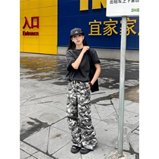 【有货】迷彩工装裤男款直筒宽松破坏感帆布裤子N0089CC-特P55，男装工装外套，星座1007（原301D）