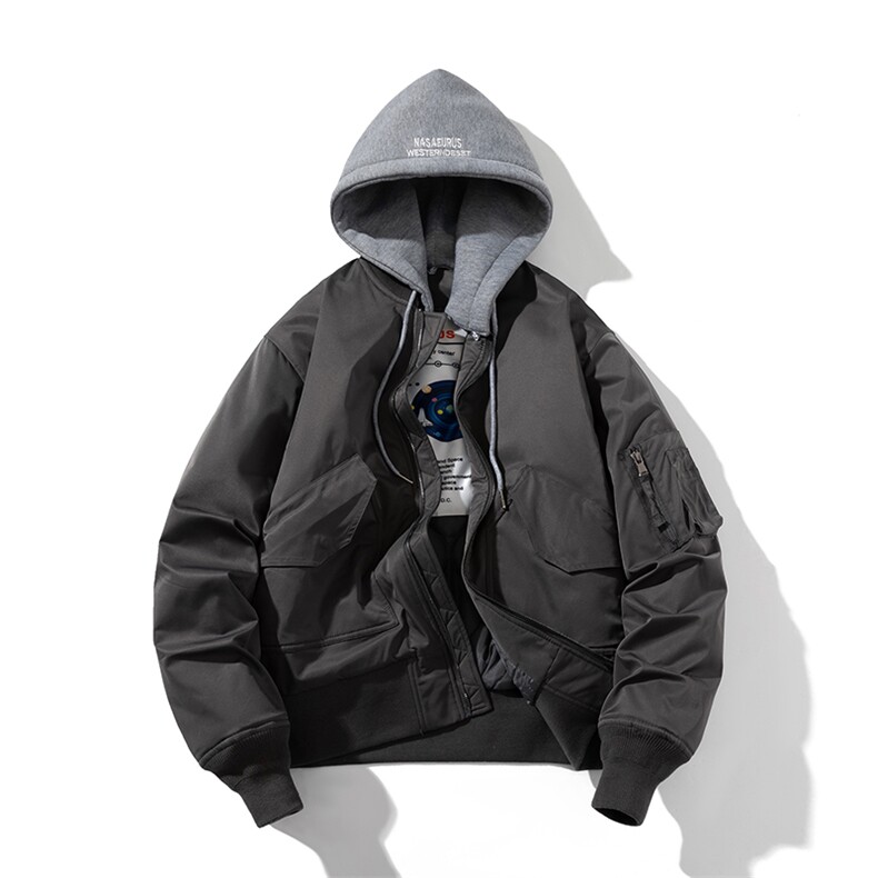 现货秋冬季潮牌机车夹克棉衣棒球服欧美街头飞行员外套情侣装,男装棉衣,电商A105