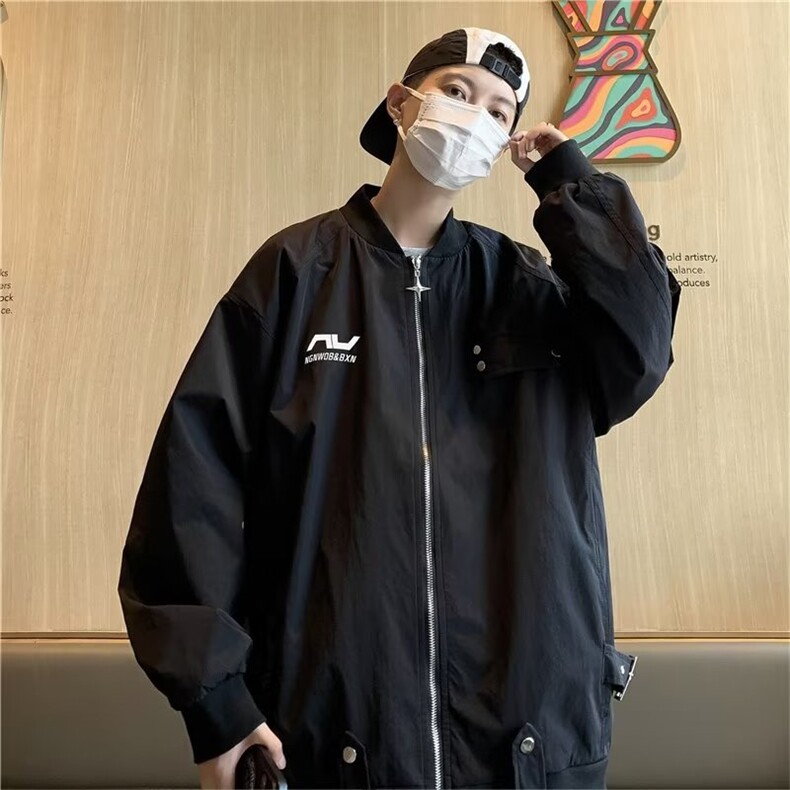 情侣秋季美式Vibe复古翻领牛仔外套男夹克休闲潮牌JK06597-P70,男装夹克,星座308B-2