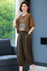 2023年夏季新款时尚套装女休闲气质减龄韩版小个子两件套装裤子棉，女装套装/套裙，简韵佳