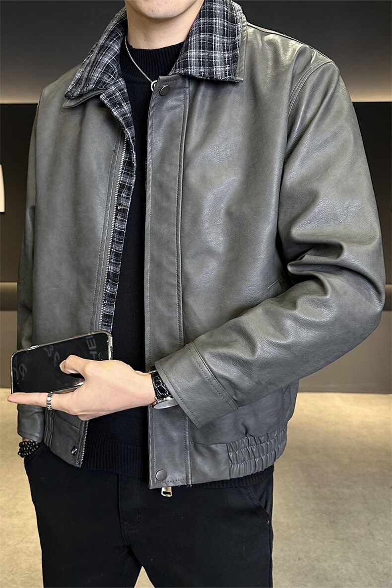 加绒厚款皮衣外套男2025冬季皮夹克外套C317-J7722-P185,男装夹克,电商C317