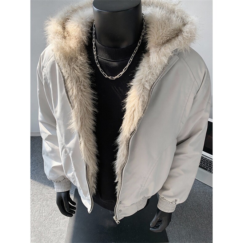 现货高品质美式高街冬季重磅硬挺短款座山雕毛领棉衣男女加厚外套，男装棉衣，电商A486