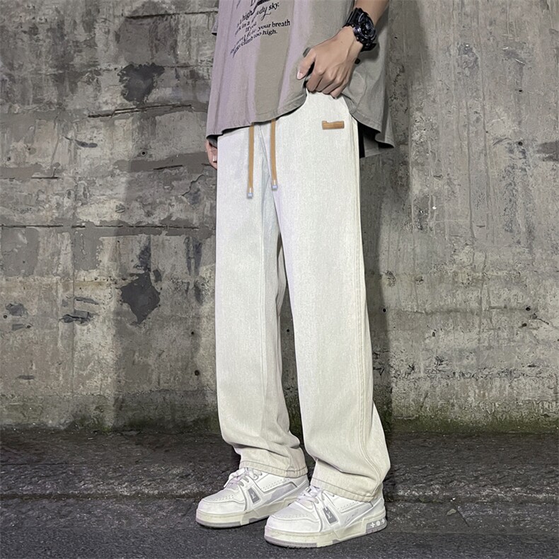 牛仔裤男款潮牌美式高街宽松直筒长裤子2024夏季新款K825-特批-37,男装牛仔裤,星座718-1