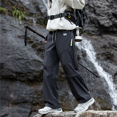 wassuphappy户外冲锋裤子男春秋季潮牌登山直筒伞兵裤休闲运动裤，男装休闲裤，电商B315