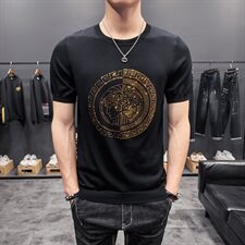 D215/98116#夏季潮男新款薄色冰丝短袖T恤打底衫男，男装T恤，电商D320(原D215)