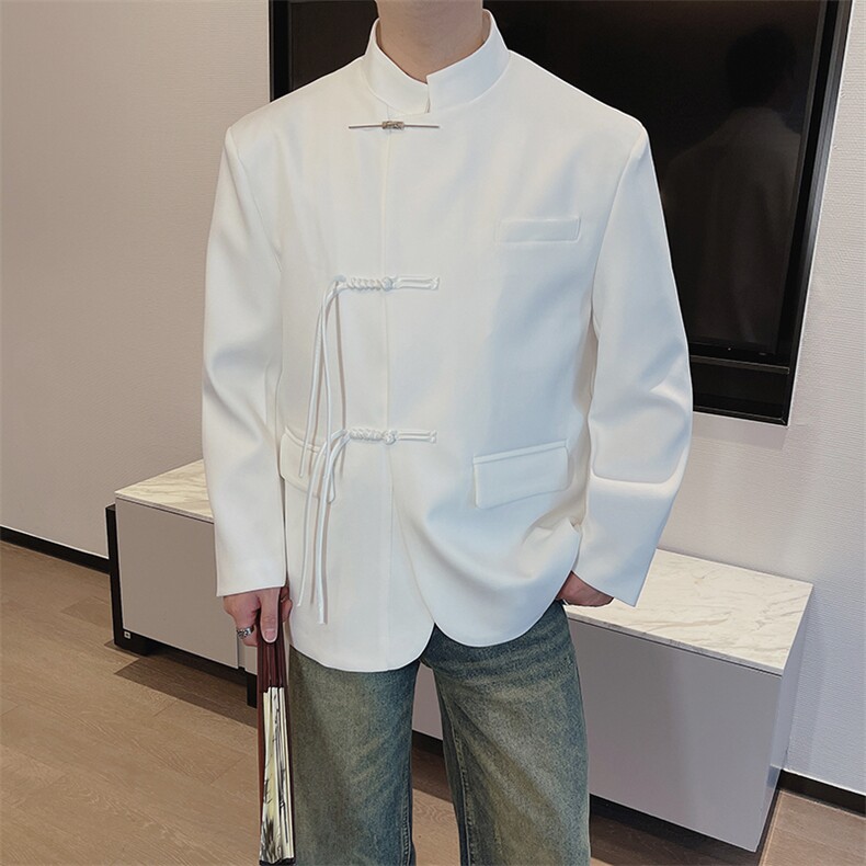 新中式风男装复古金属扣设计痞帅立领西服外套中山装XZ0079P125,男装西服,电商B267