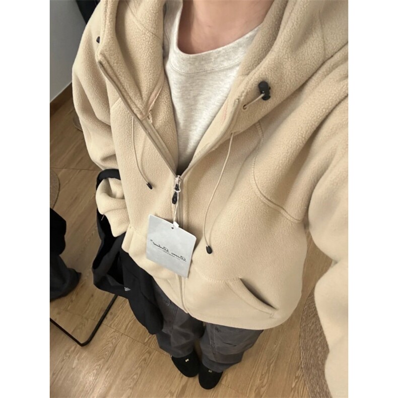 摇粒绒连帽拉链卫衣外套1302-GS02-P55成分100聚酯纤维,女装短外套,星座1302