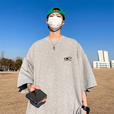 抖音得物二开现货220克夏装重磅美式高街宽松短袖t恤MT255，男装T恤，电商A486-1