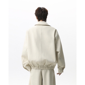 复古亚麻立领哈灵顿宽松短款夹克外套-JK82588-特P100图片