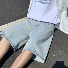 夏季新款宽松百搭破洞牛仔裤男休闲五分短裤男乞丐裤DK6681-p35，男装牛仔裤，星座1008