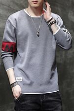毛衣男士2020冬季新款潮流撞色线衣针织衫秋装上衣DF117T，男装针织衫/毛衣，电商A102