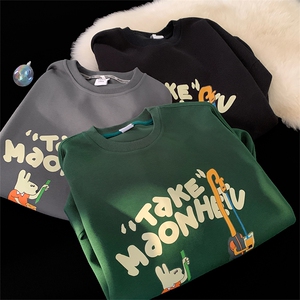 美式圆领卫衣男女宽松秋冬款情侣ins外头潮流618A-WY29-P40图片