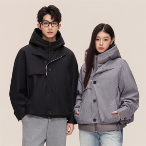 新标90%白鸭绒羽绒服可拆卸内胆男女情侣款三合一外套DB17-P350图片