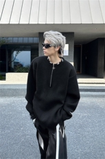 美式高街半拉链破坏毛衣男秋冬嘻哈潮牌情侣宽松慵懒风小众针织衫，男装针织衫/毛衣，星座505-2（原电商A260-1)