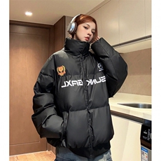 中性风冬装大领子pu软皮棉服棉衣休闲加厚外套男女G1109P128，男装棉衣，电商A339