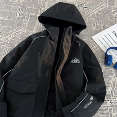 2025冬季防水防风滑雪服男加棉加厚反光条保暖时尚外套M69-P170，男装棉衣，电商A001-1