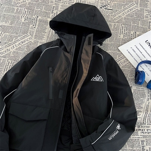 2025冬季防水防风滑雪服男加棉加厚反光条保暖时尚外套M69-P170图片
