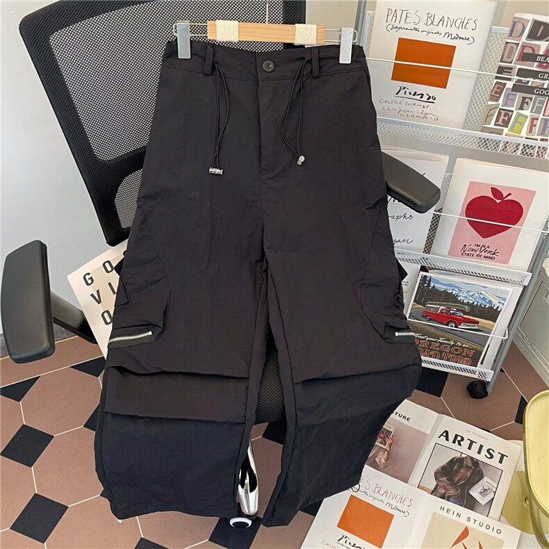 得物品质秋男工装裤拉链大口袋褶皱抽绳长裤H112P60,男装工装外套,星座1013-1