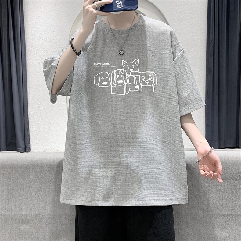 华夫格t恤男短袖男大码五分袖HT73404-P22,男装T恤,电商A040