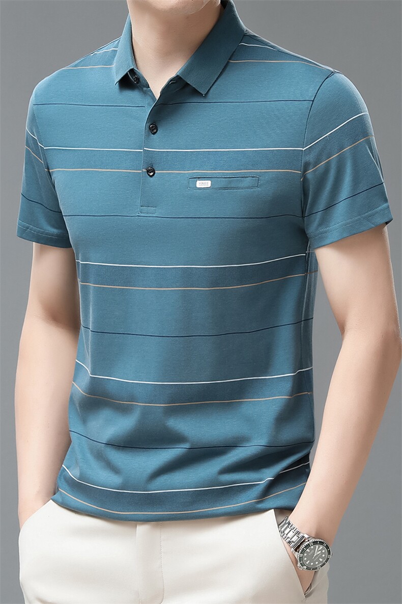 中年爸爸装夏季短袖T恤休闲商务POLO衫时尚潮流上衣服QP1640-P53,男装Polo衫,星座1105-3