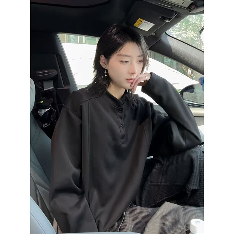 秋季美式高街cleanfit亨利领打底长袖货号C25189特P28图片