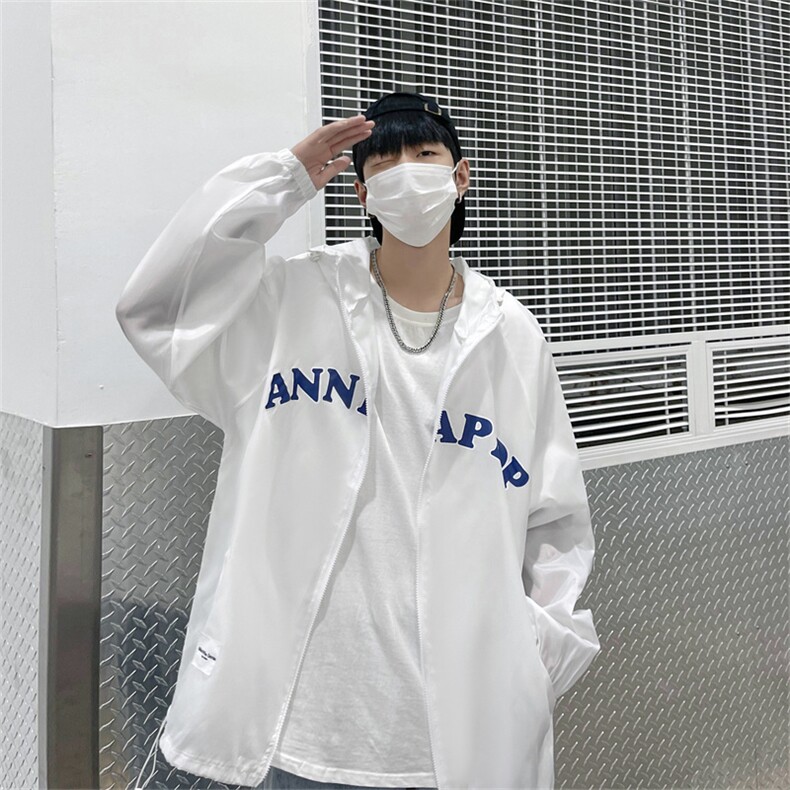 日系ins潮流宽松情侣外套夏季连帽工装防晒衣夹克男W3244-P34,男装夹克,星座512-2