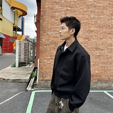 秋季2025老钱风抖音纯色休闲立领夹克店主风A236-82518-P140，男装夹克，电商A236
