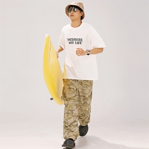 2024夏季新款男装日系潮牌纯棉印花圆领宽松短袖休闲T恤T952-F39图片