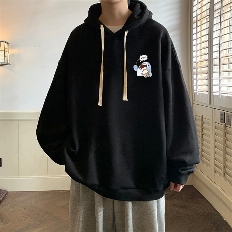 纯棉连帽卫衣男大码运动帽衫宽松薄WY2239-P35 加绒款-P40图片