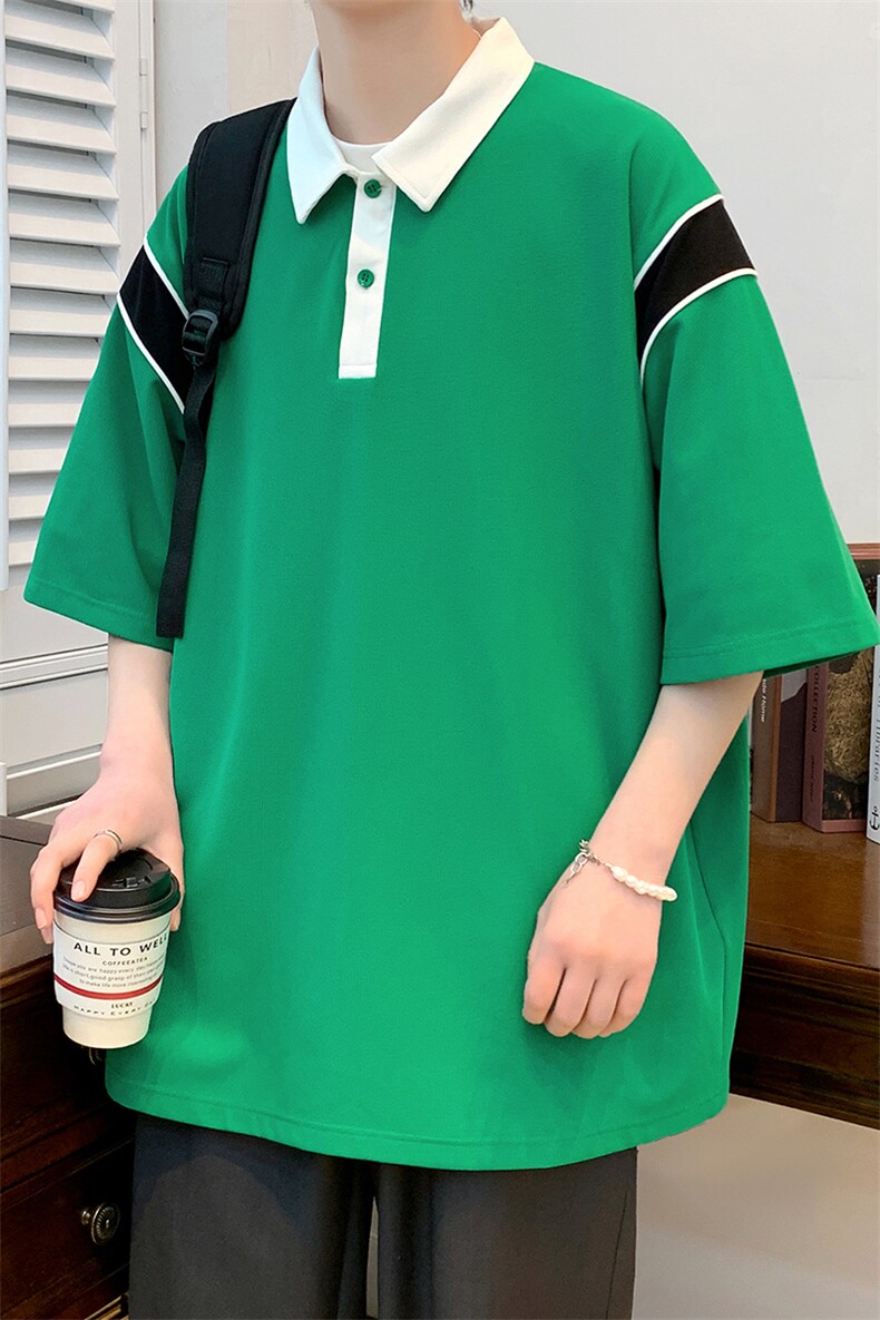 夏装青少年运动休闲半袖男女2023拼接撞色短袖T恤629-P35控价58,男装T恤,电商A441-1