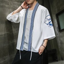 夏装新款龙腾刺绣汉服开衫衫白色A032/2201-2208/50图片