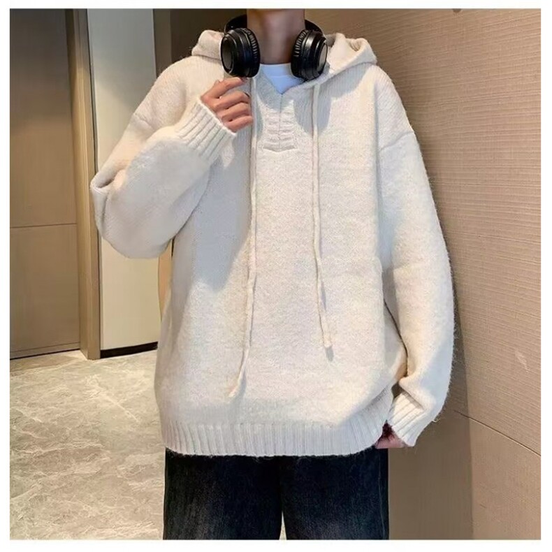 抖音可二开得物不起球连帽纯色毛衣针织衫MY5688p58,男装针织衫/毛衣,电商D315