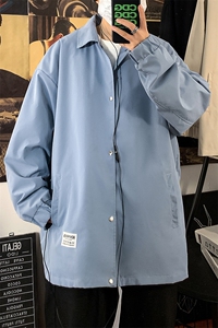 J959 P40 中性风 大码百搭秋装休闲宽松翻领纯色学生情侣夹克潮图片