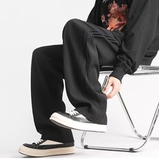 休闲裤男女韩版潮流垂感帅气百搭褶皱2025秋冬季ins长裤K6657-P47，男装休闲裤，星座412-3