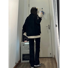 高街美式排扣牛仔裤拉链设计感直筒牛仔裤，男装牛仔裤，星座310A-4