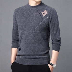 CM61019钱塘2020-2商务纯色冬季厚款中年男士半高领羊毛衫P137图片