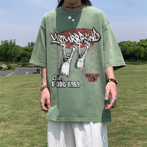 美式趣味印花 水洗做旧 夏季无袖背心/马甲/坎肩XZ514-2-1311-P38图片
