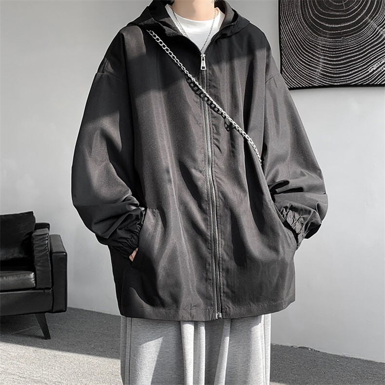 连帽夹克男大码胖子棒球服上衣外套JK65365-P45,男装夹克,电商A040