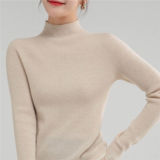 2025年秋季套头加银丝修身时尚百搭通勤简约休闲，女装羊毛衫，万禾羊绒