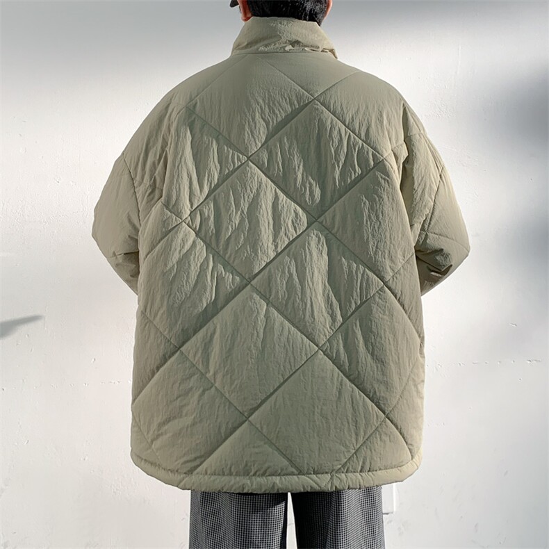 ！2023冬季新款立领菱形格棉服潮流情侣外套MYTC121P7,男装棉衣,电商B220