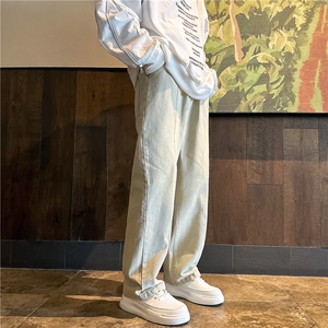 K1223-p35-控58 oversize cleanfit牛仔裤褶皱直筒裤老爹裤长裤图片