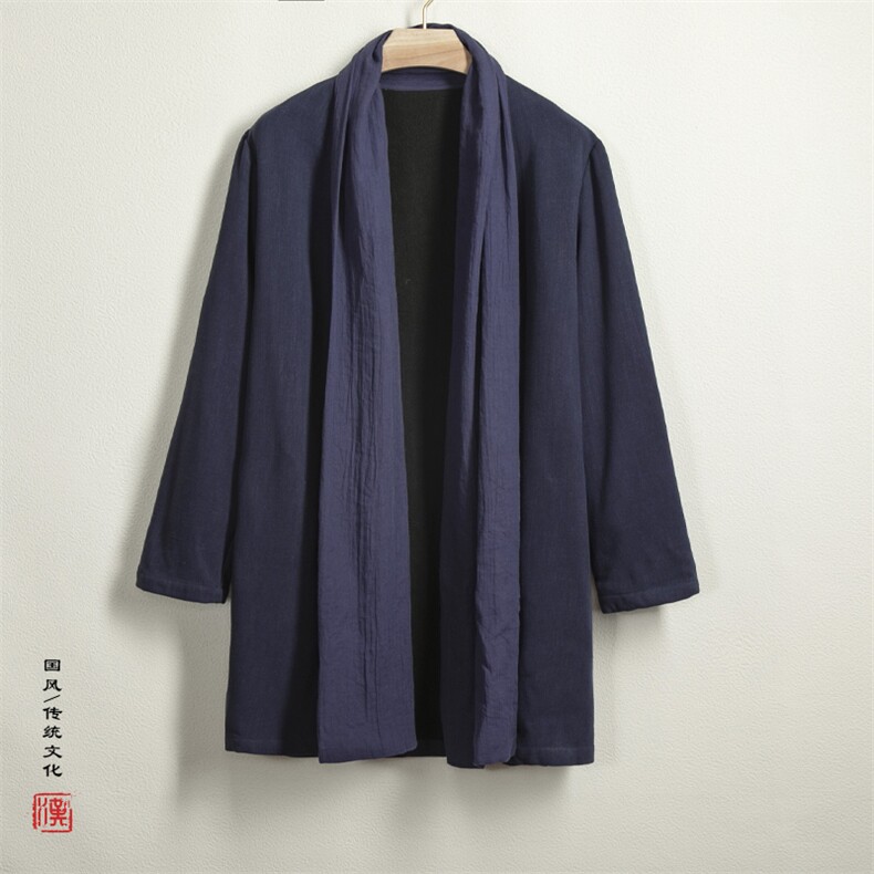 风男装棉麻男士中长款汉服改良禅意汉服外套F002P95图片
